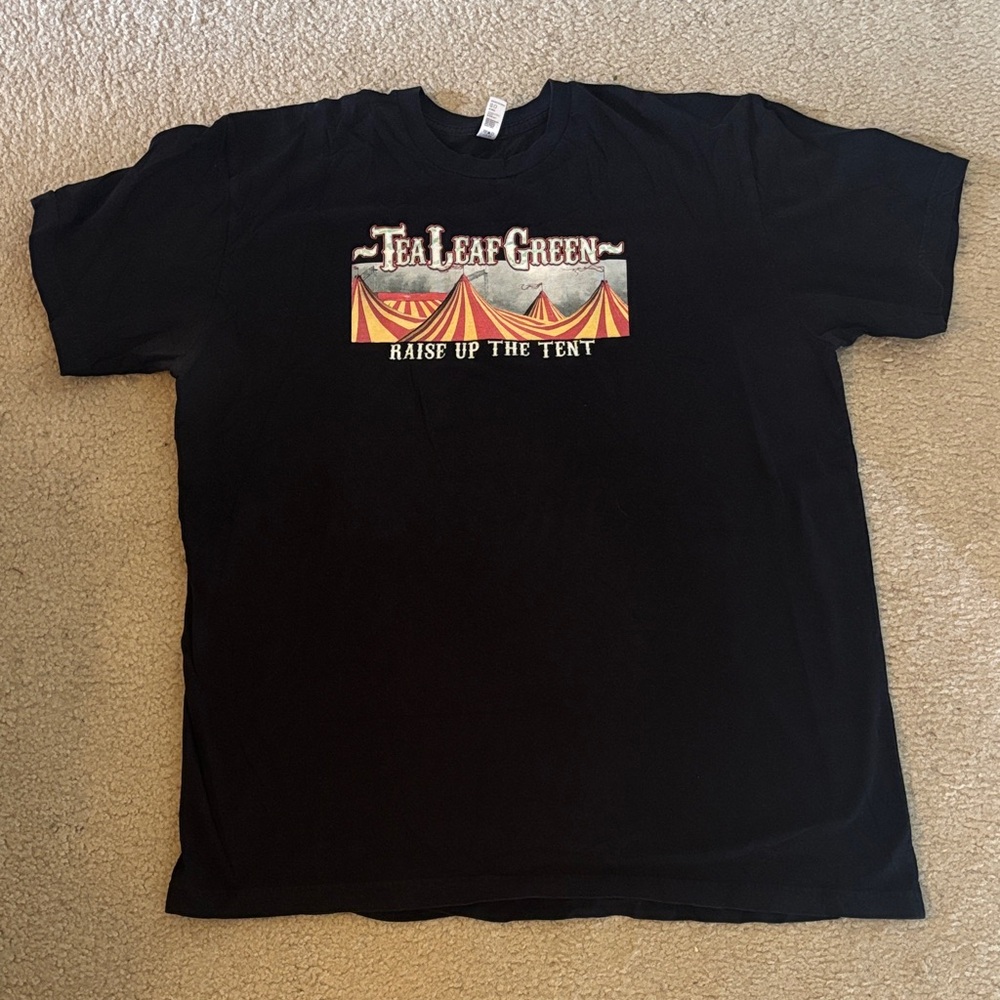 Tea Leaf Green Raise Up the Tent Band Tee, Men’s XL, American Apparel
